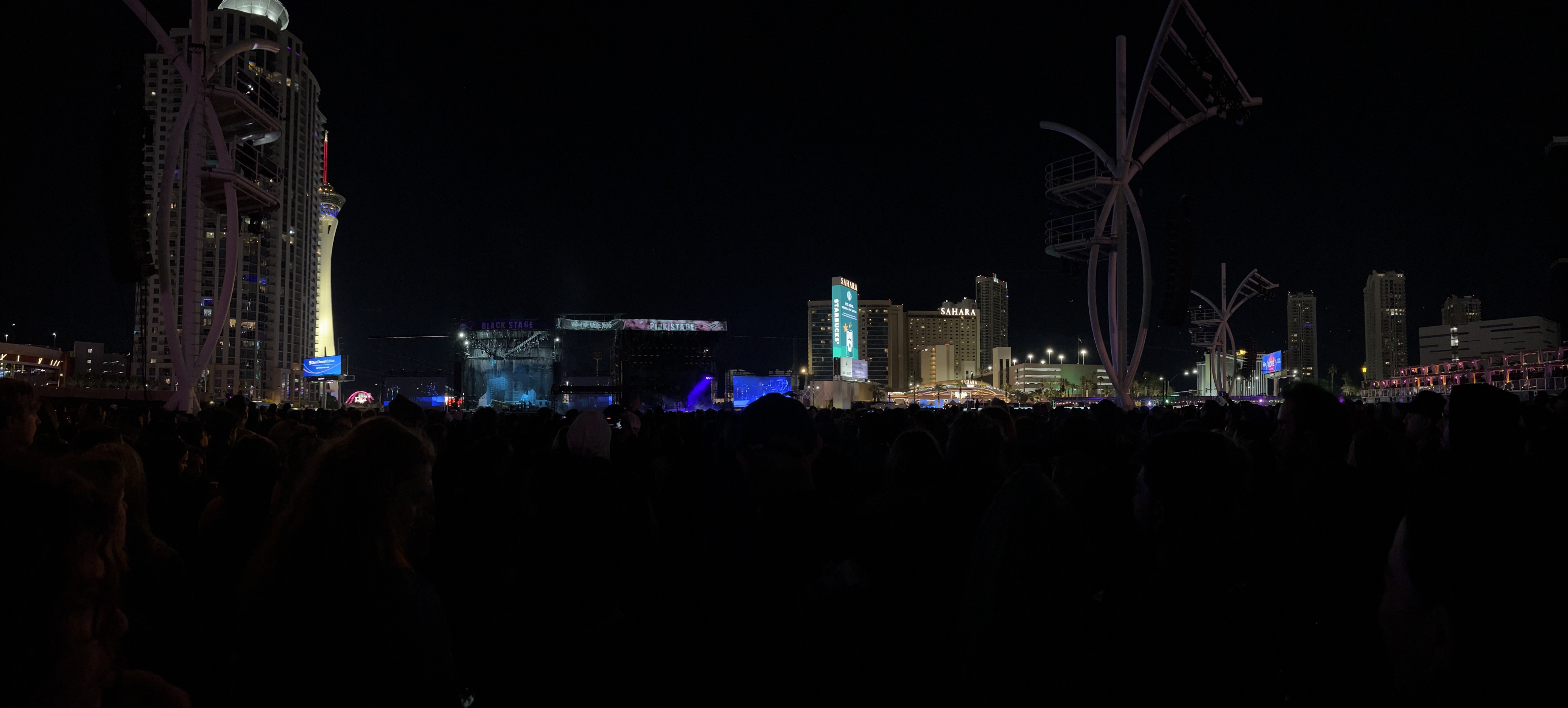 Black and Pink Stage at night